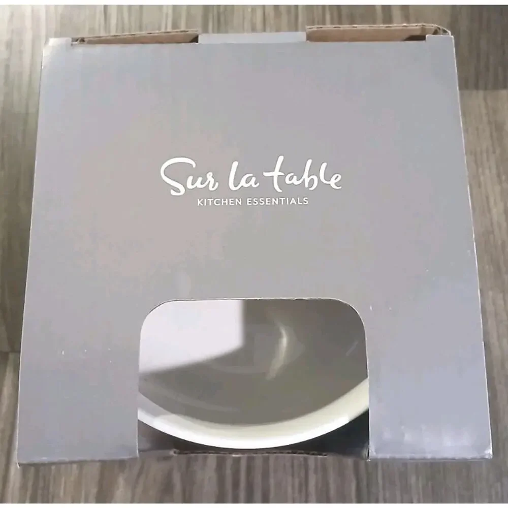 Set of 4 Sur La Table Kitchen Essentials Fine Ceramic Cereal Bowls - White 5.75